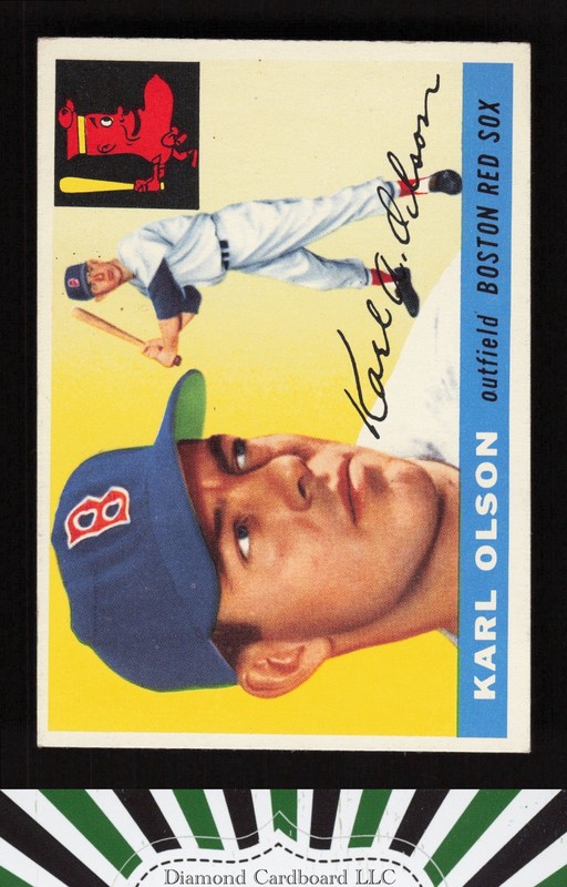 1955 Topps #72 Karl Olson EX q, front