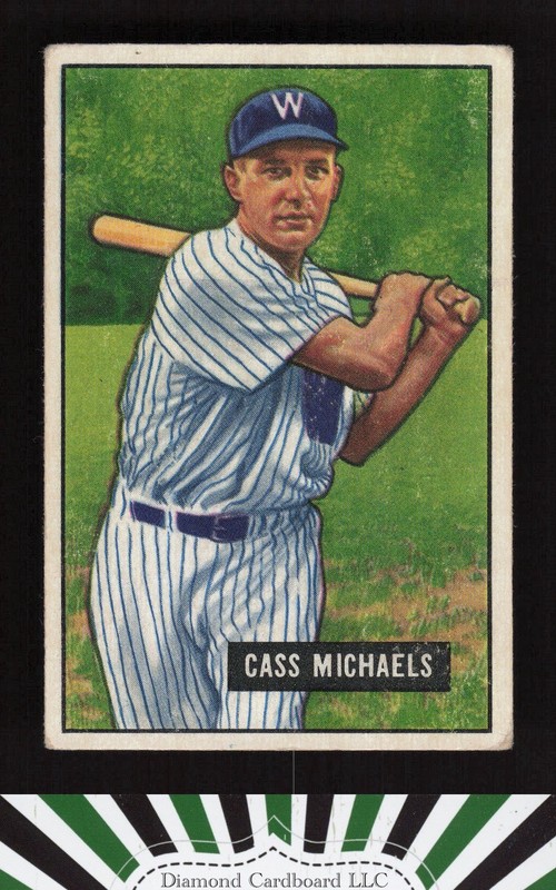 1951 Bowman #132 Cass Michaels VGEX, front
