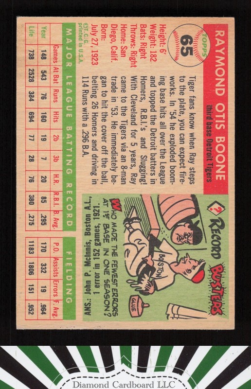 1955 Topps #65 Ray Boone VGEX [CENTERED] l, back