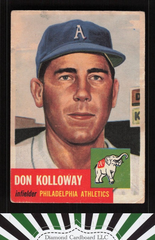 1953 Topps #97 Don Kolloway : Bio uses black text FR a, front