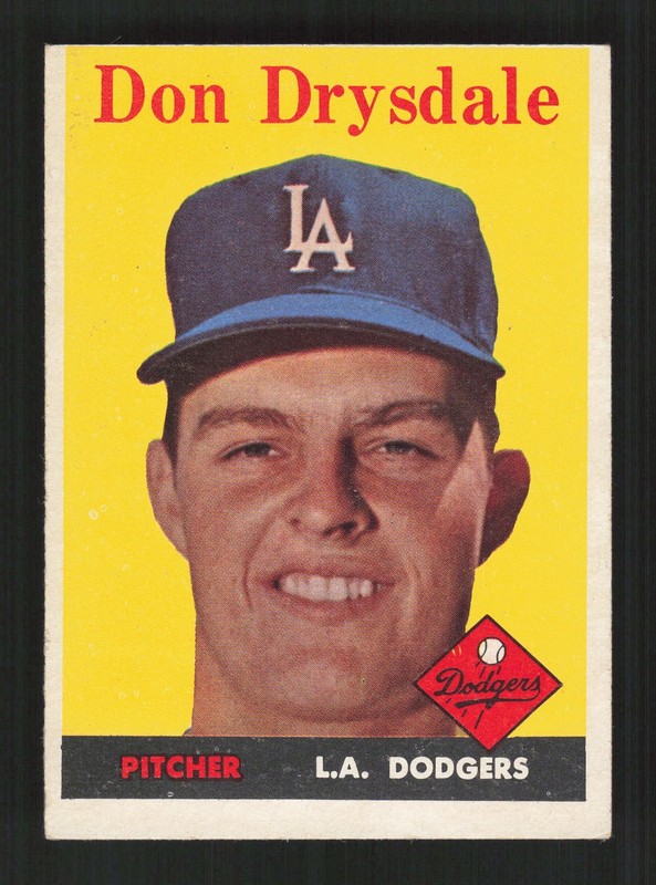 1958 Topps #25 Don Drysdale EX (MC) e, front