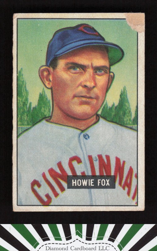 1951 Bowman #180 Howie Fox PR, front