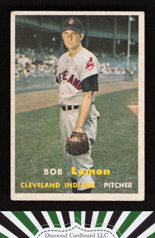1957 Topps #120 Bob Lemon VGEX d, front