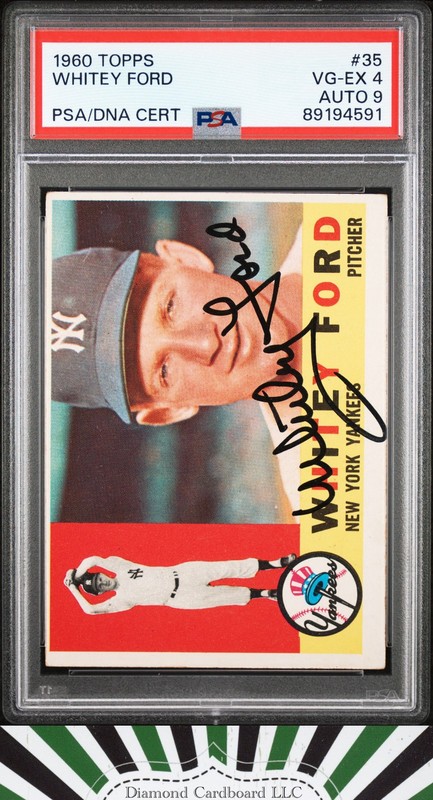 1960 Topps #35 Whitey Ford PSA 4 AUTO 9  DNA [STUNNER BOLD AUTO], front