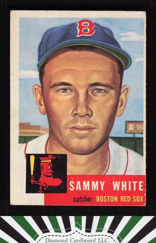 1953 Topps #139 Sammy White : Bio uses white text VGEX e, front