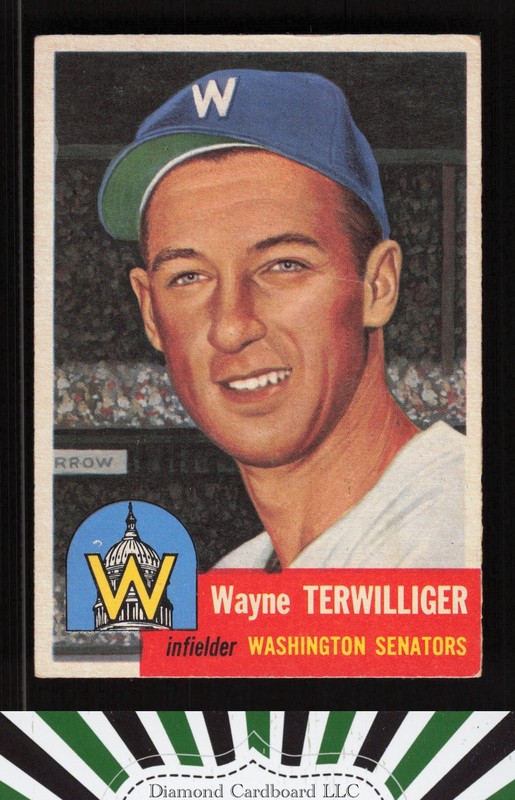 1953 Topps #159 Wayne Terwilliger : Bio uses black text VGEX g, front