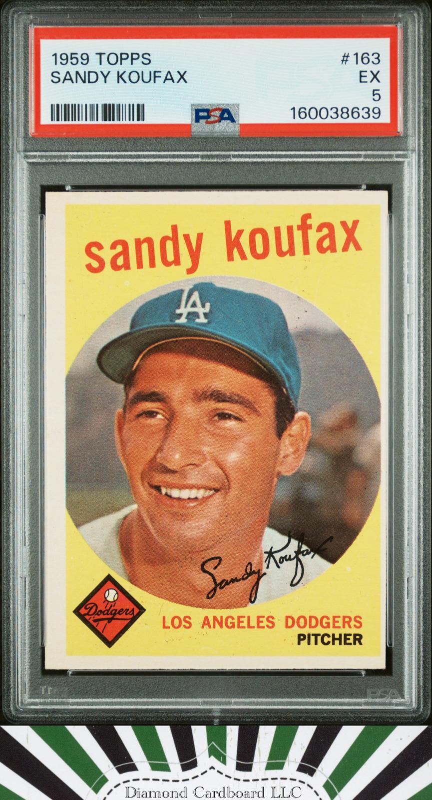 1959 Topps #163 Sandy Koufax PSA 5, front