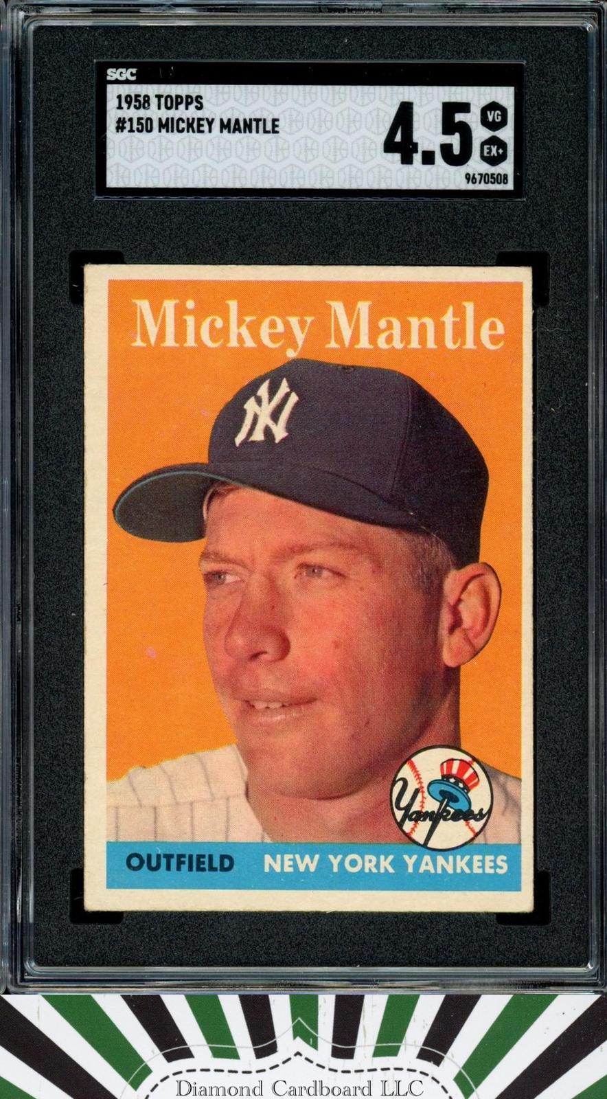 1958 Topps #150 Mickey Mantle SGC 4.5, front