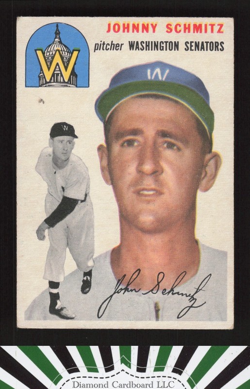 1954 Topps #33 Johnny Schmitz VG+ k, front