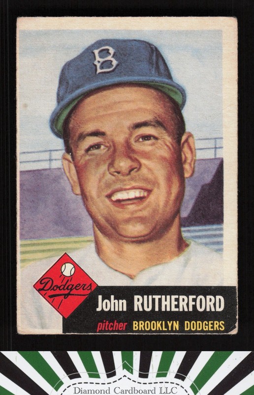 1953 Topps #137 John Rutherford : Bio uses white text FR a, front