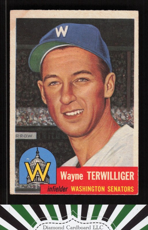 1953 Topps #159 Wayne Terwilliger : Bio uses black text VGEX (ST) e, front