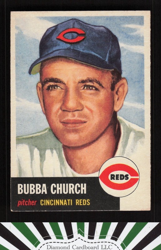 1953 Topps #47 Bubba Church EX f, front