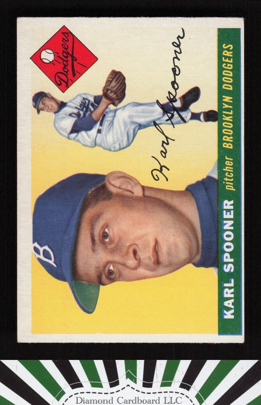 1955 Topps #90 Karl Spooner VGEX c, front