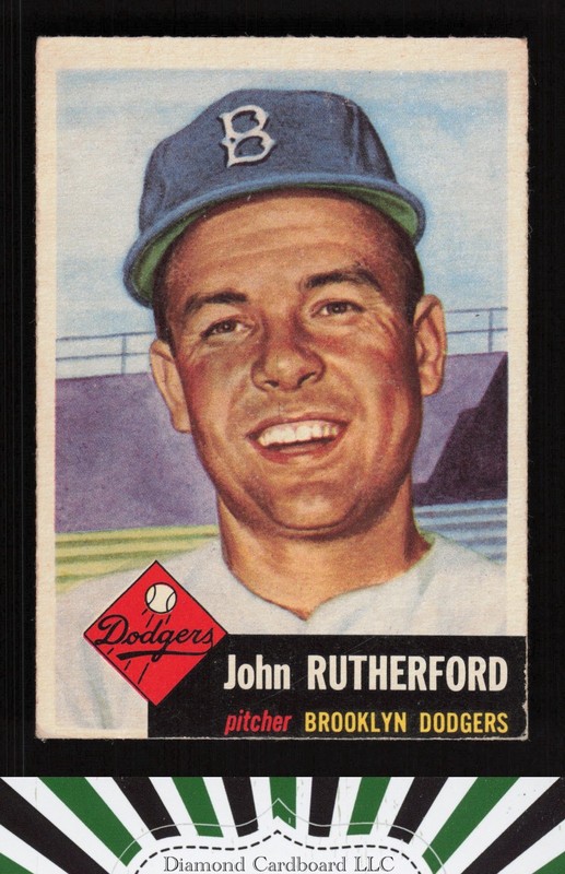1953 Topps #137 John Rutherford : Bio uses white text VGEX d, front