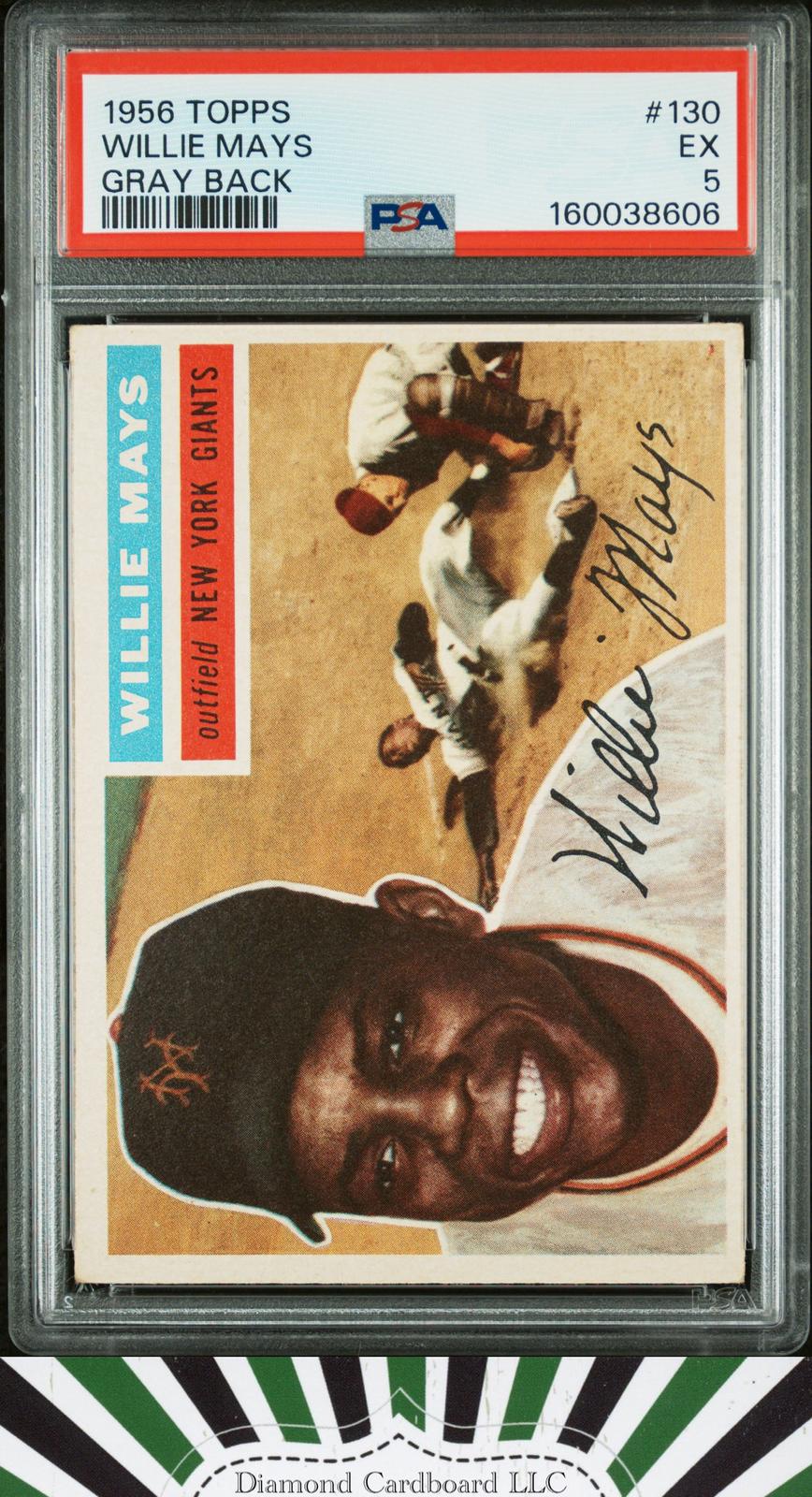 1956 Topps #130 Willie Mays PSA 5, front
