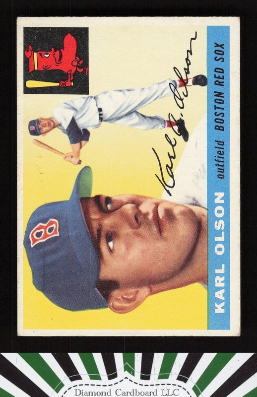 1955 Topps #72 Karl Olson VGEX l, front