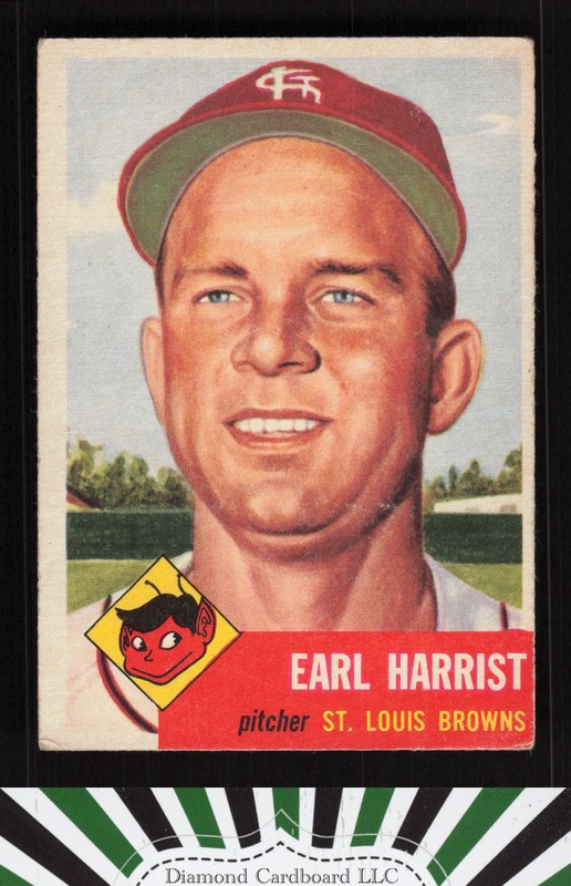 1953 Topps #65 Earl Harrist VG b, front