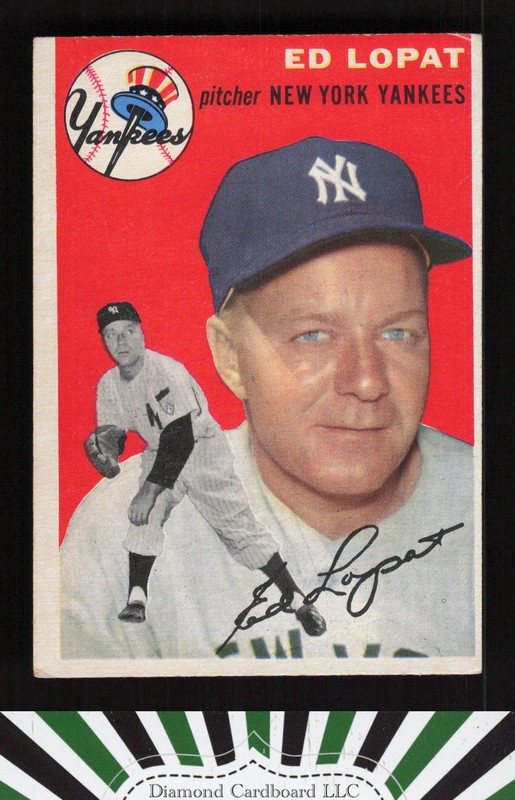 1954 Topps #5 Ed Lopat VGEX m, front