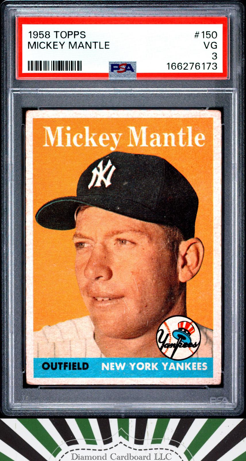 1958 Topps #150 Mickey Mantle PSA 3 [CENTERED], front
