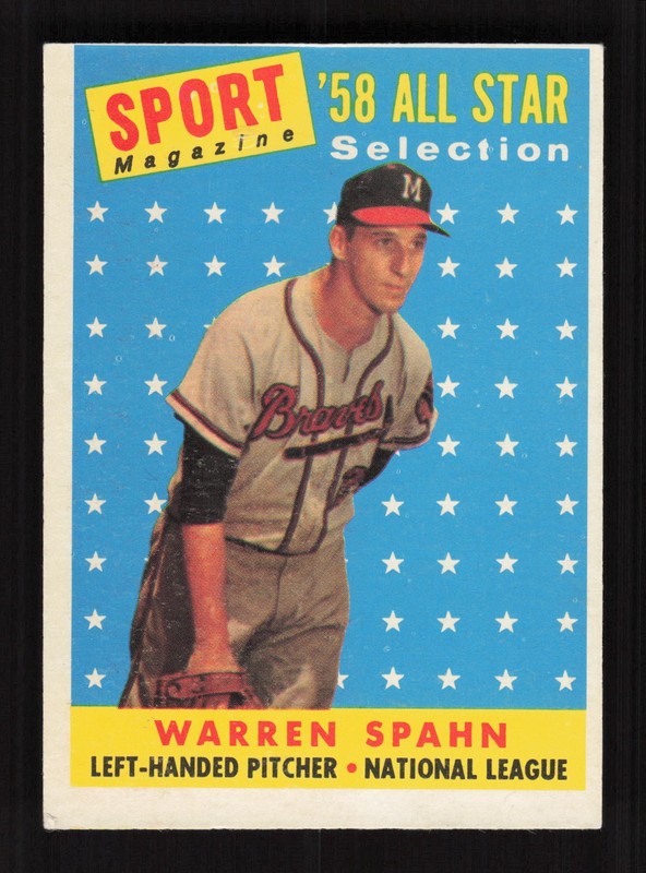1958 Topps #494 Warren Spahn GD g, front
