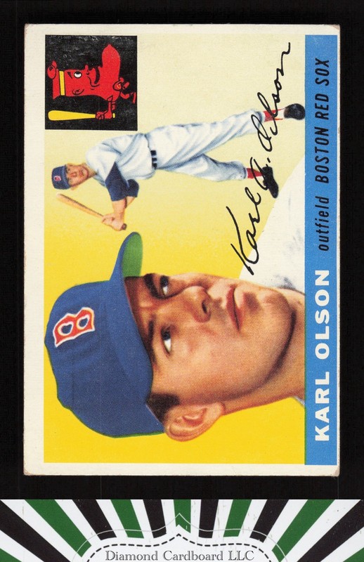 1955 Topps #72 Karl Olson VG+ c, front