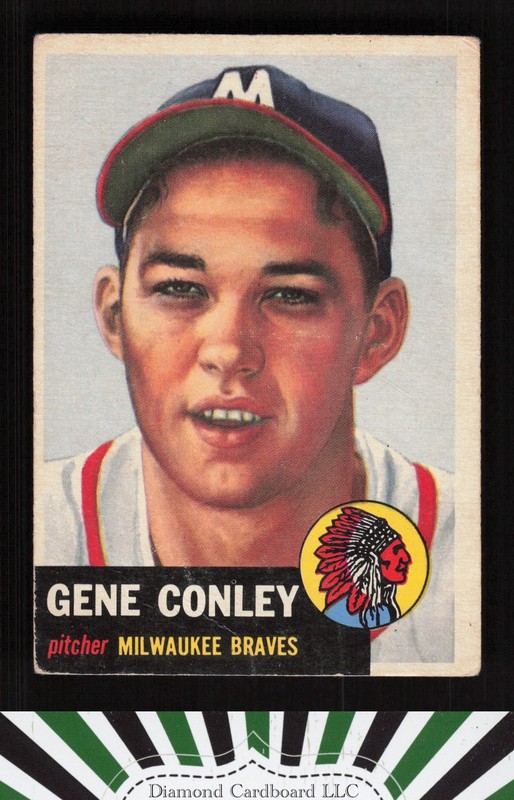 1953 Topps #215 Gene Conley GD a, front