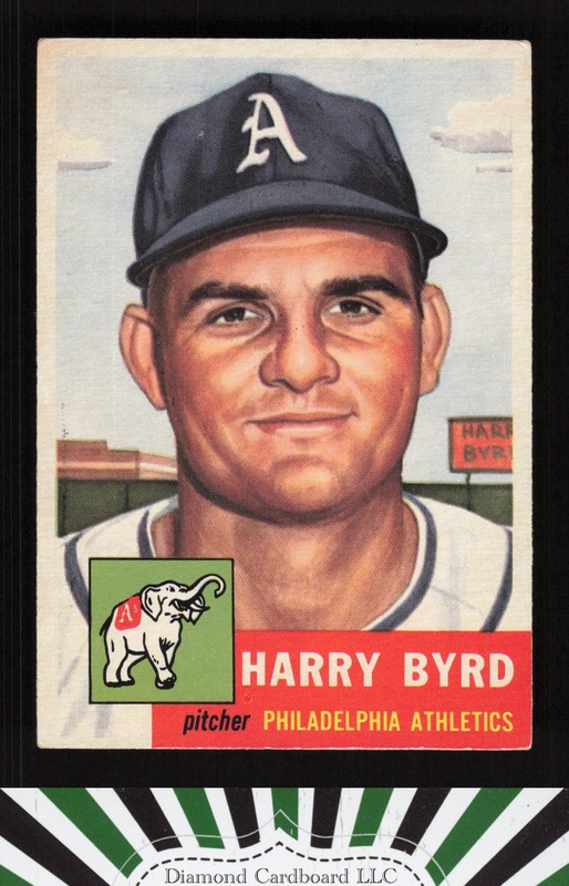 1953 Topps #131 Harry Byrd : Bio uses white text VGEX [CENTERED] e, front