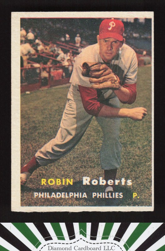 1957 Topps #15 Robin Roberts VGEX g, front