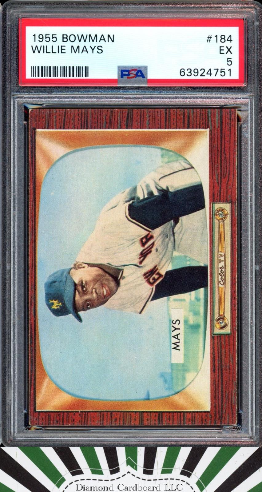 1955 Bowman #184 Willie Mays PSA 5 [GREAT EYE APPEAL], front