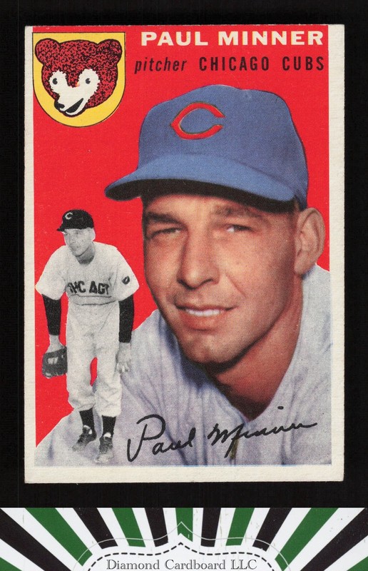1954 Topps #28 Paul Minner EX j, front