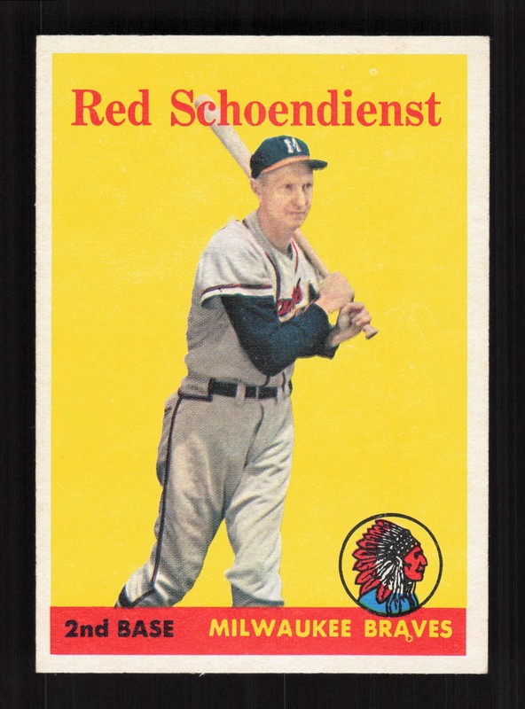 1958 Topps #190 Red Schoendienst EXMT+ f, front