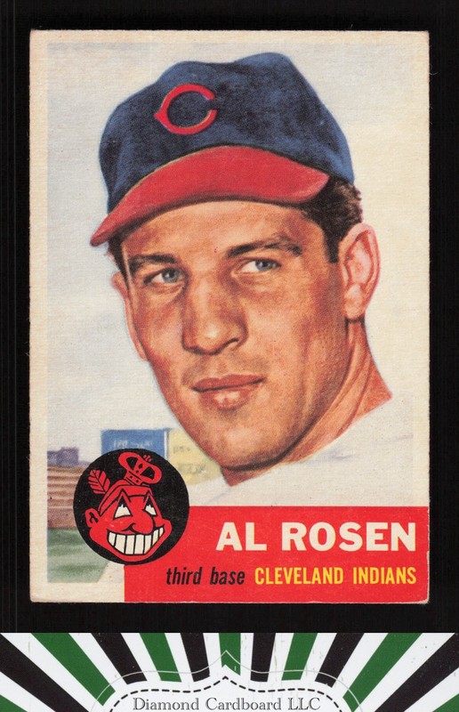 1953 Topps #135 Al Rosen : Bio uses white text VGEX+ [CENTERED] h, front