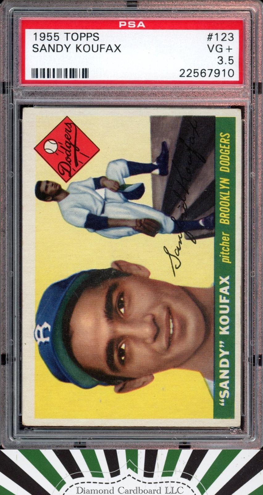 1955 Topps #123 Sandy Koufax PSA 3.5 HOF RC, front