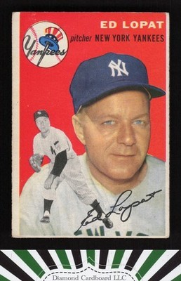 1954 Topps #5 Ed Lopat GD b, front