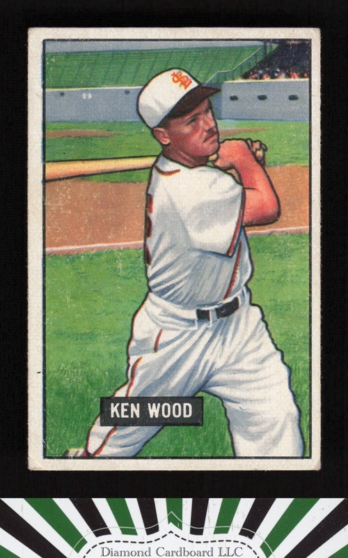 1951 Bowman #209 Ken Wood VG+, front