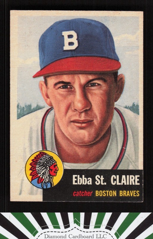 1953 Topps #91 Ebba St. Claire : Bio uses black text EXMT h, front