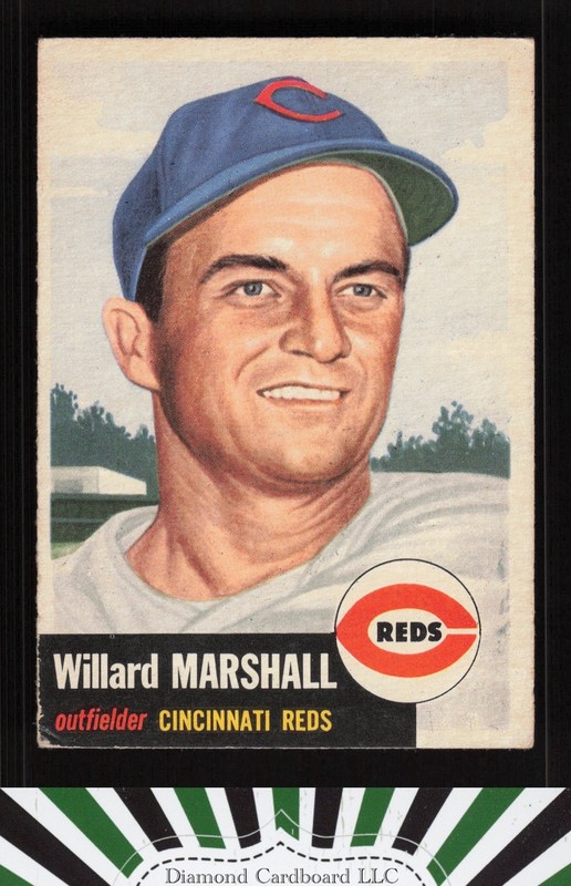 1953 Topps #95 Willard Marshall : Bio uses black text VG+ b, front