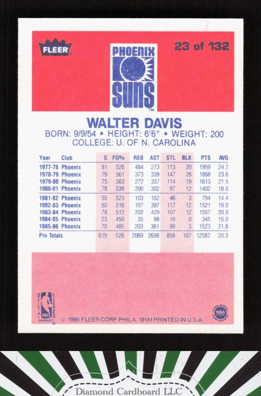 1986-87 Fleer #23 Walter Davis NM, back