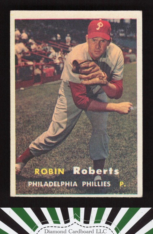 1957 Topps #15 Robin Roberts VGEX b, front