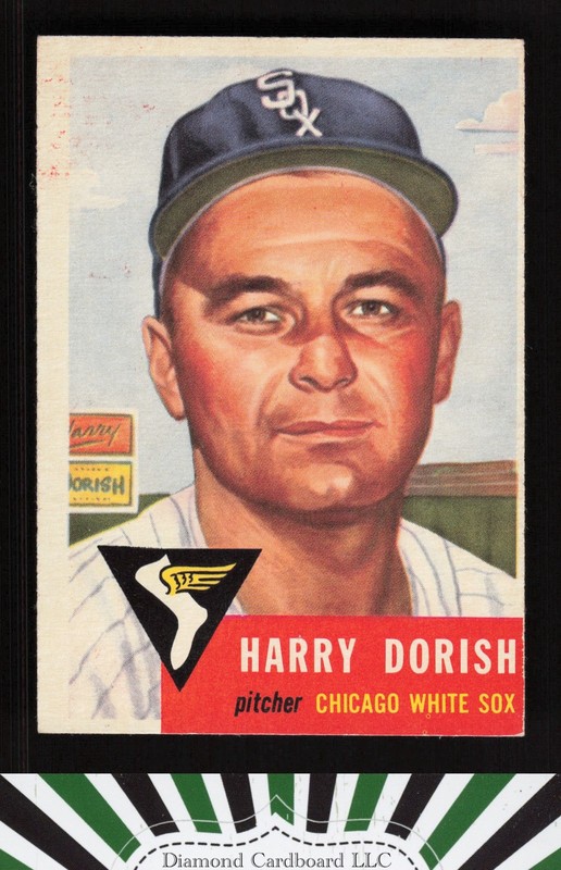 1953 Topps #145 Harry Dorish : Bio uses white text VGEX f, front