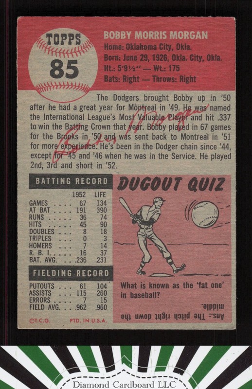 1953 Topps #85 Bobby Morgan EX i, back