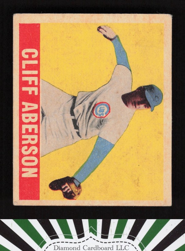 1948-49 Leaf #136 Cliff Aberson Full sleeve shirt VGEX a, front