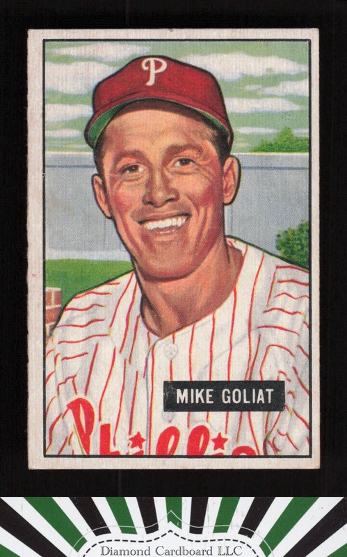 1951 Bowman #77 Mike Goliat VGEX, front