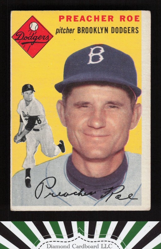 1954 Topps #14 Preacher Roe VG a, front