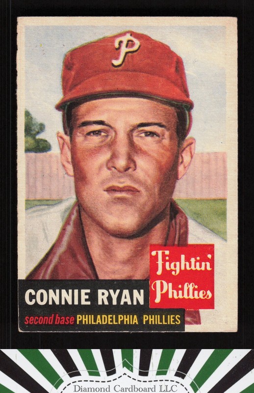 1953 Topps #102 Connie Ryan : Bio uses black text GD [LOOKS BETTER] a, front