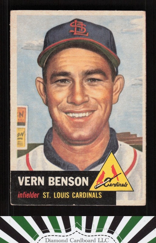 1953 Topps #205 Vern Benson VG e, front
