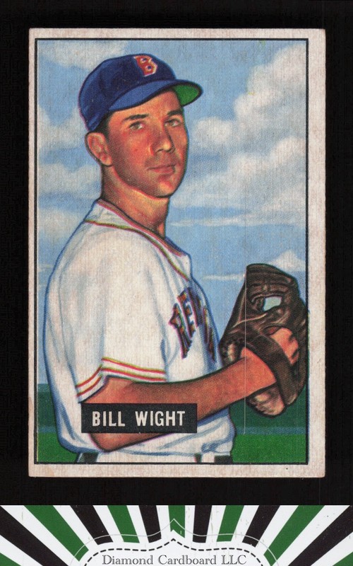1951 Bowman #164 Bill Wight VGEX, front