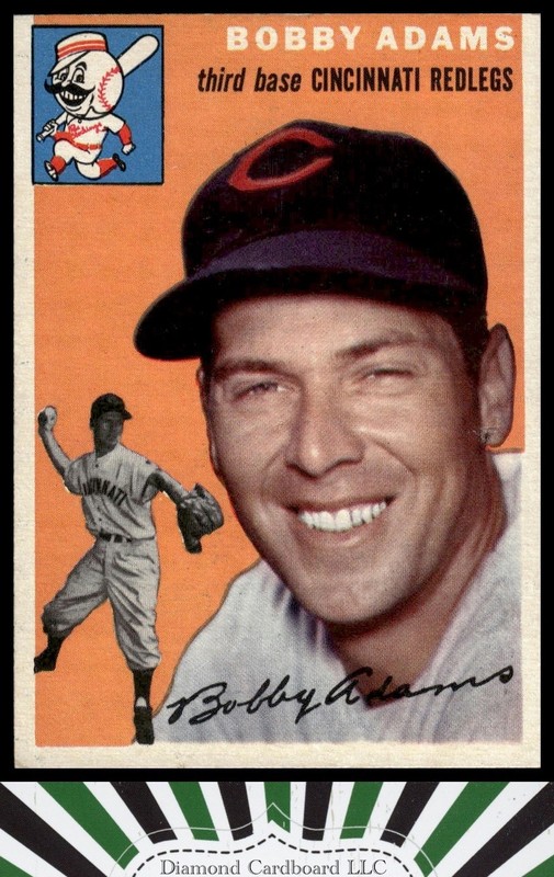 1954 Topps #123 Bobby Adams EX+ m, front