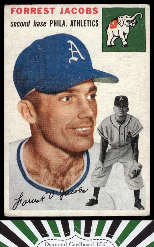 1954 Topps #129 Forrest Jacobs GD e, front