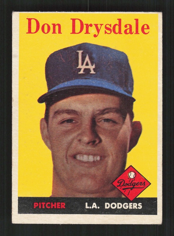 1958 Topps #25 Don Drysdale VG a, front